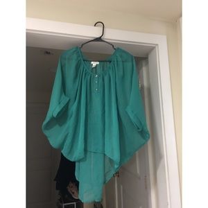 Shear teal top